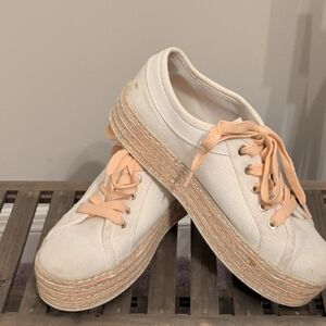 Call It Spring Cream and Peach Espadrille Sneakers